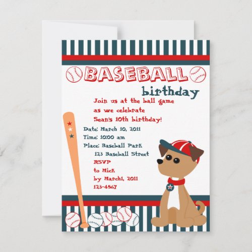 Home Run Doggie! Invitations