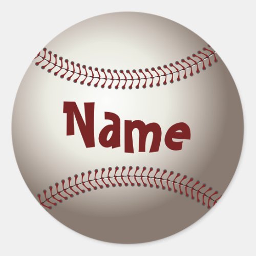 Home Run Game Team Coach Sports Ball Fun Baseball Classic Round Sticker