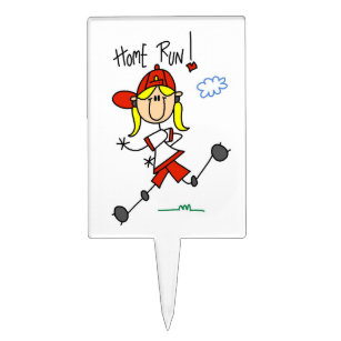 Home Run Girls Softball T-shirts and Gifts Cake Topper