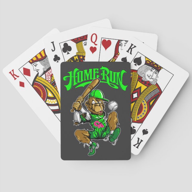 Home Run Monkey Baseball Poker Cards (Back)