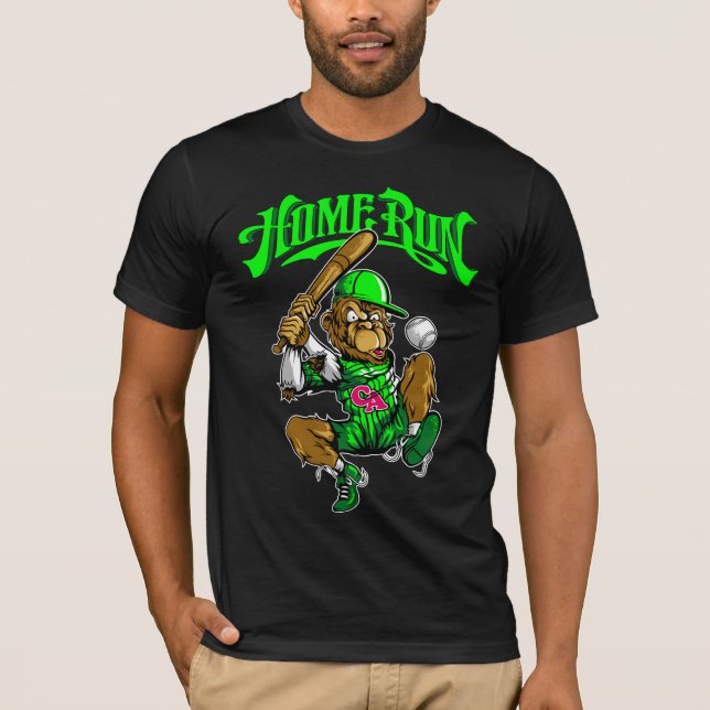 Home Run Monkey Baseball T-Shirt (Front)