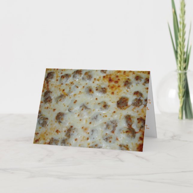 "Home Run Sausage Pizza" Congratulatory Card (Front)