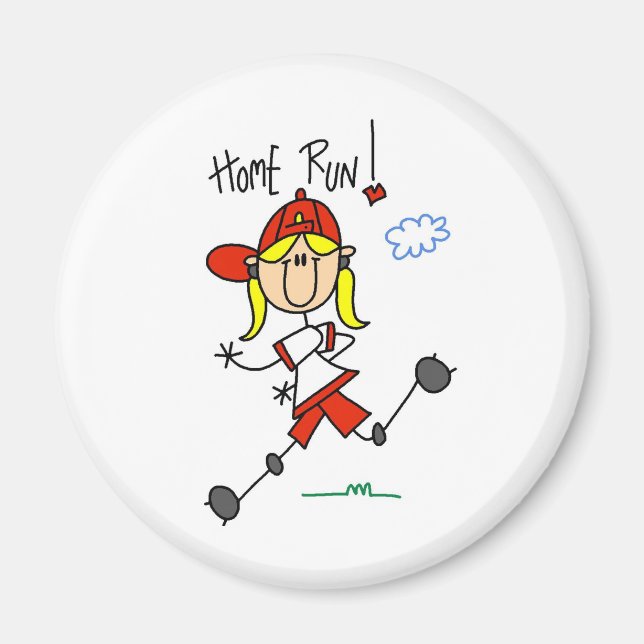 Home Run! Stick Figure Magnet (Front)