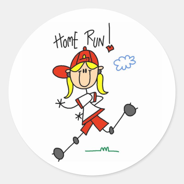 Home Run! Stick Figure Sticker (Front)