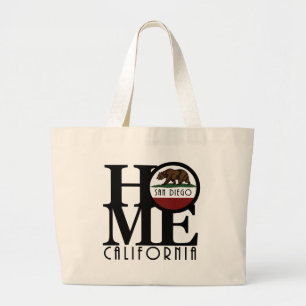 HOME San Diego California Large Tote Bag