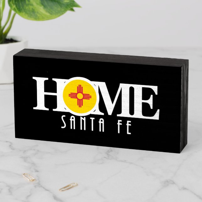 HOME Santa Fe New Mexico  Wooden Box Sign (In Situ Horizontal)
