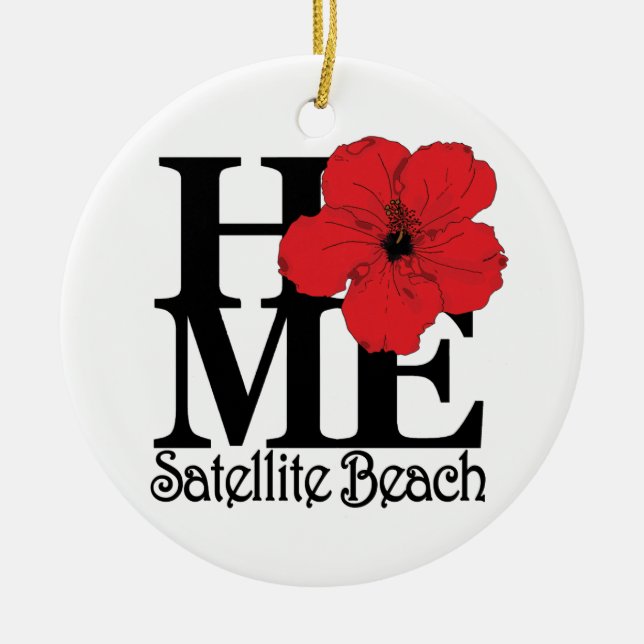 HOME Satellite Beach Ceramic Ornament (Front)