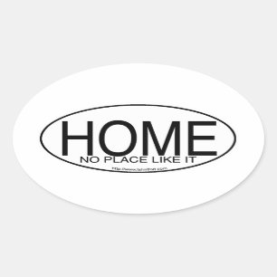 Home Saying Euro Oval Decal Style Slogan Oval Sticker