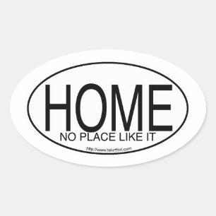 Home Saying Euro Oval Decal Style Slogan Sticker