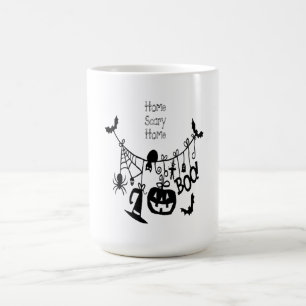 Home Scary Home Bats Pumpkin, Black Cat, Voodoo Color Morph Mug