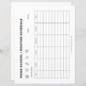 Home School Schedule Kids Routine Organizer (Front/Back)