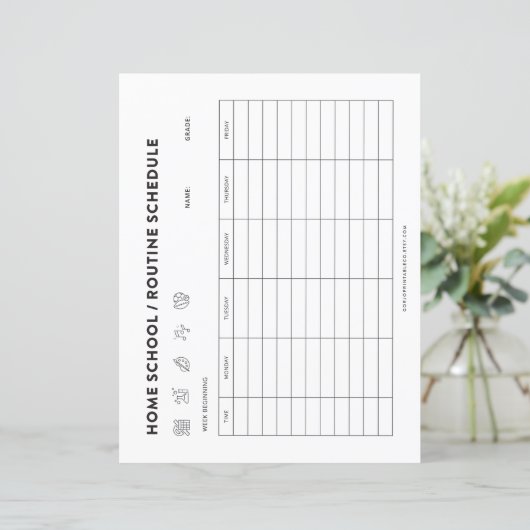 Home School Schedule Kids Routine Organizer (Standing Front)