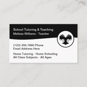 Home School Teacher Tutoring Business Card