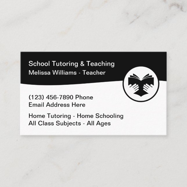 Home School Teacher Tutoring Business Card (Front)