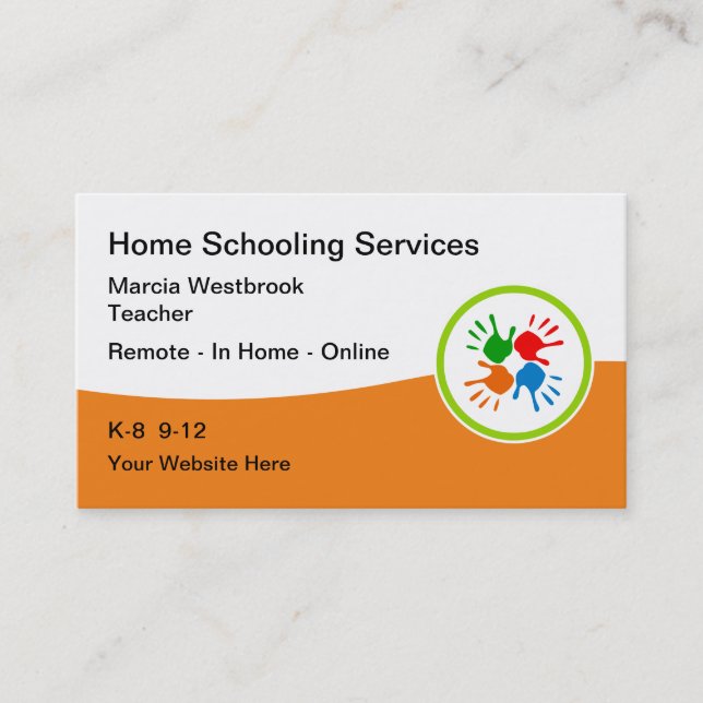 Home Schooling Educational Tutuoring Business Card (Front)