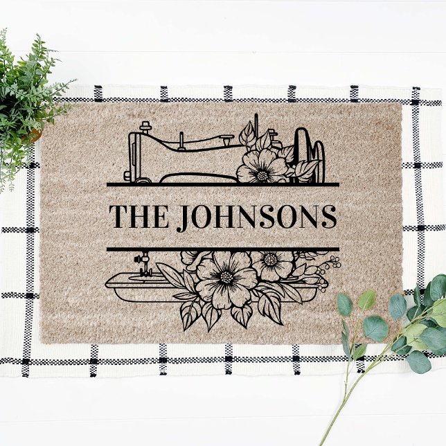 Home Script Sewing Machine Add Name Coir Fiber Doormat (Creator Uploaded)