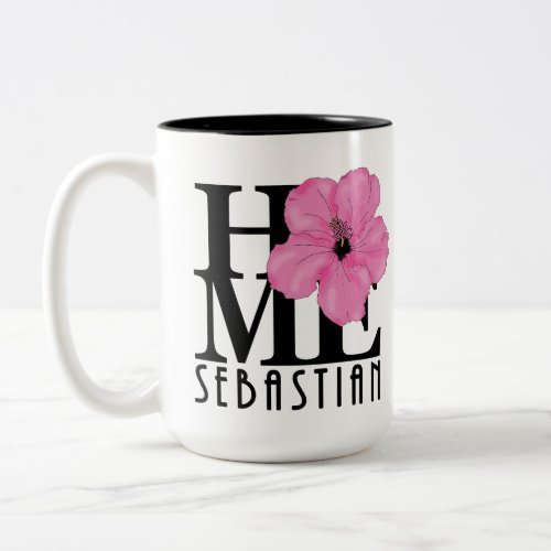 HOME Sebastian 11oz pink hibiscus Two_Tone Coffee Mug