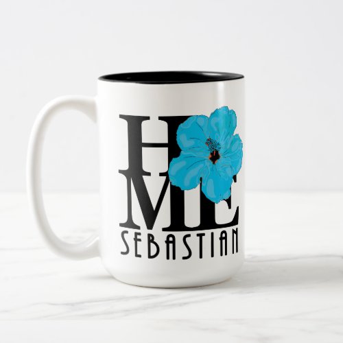 HOME Sebastian 15oz blue hibiscus Two_Tone Coffee Mug