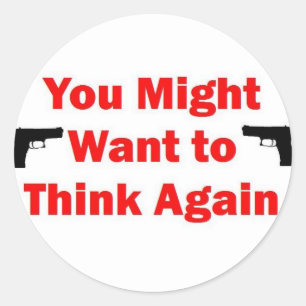 Home Security Gun Classic Round Sticker