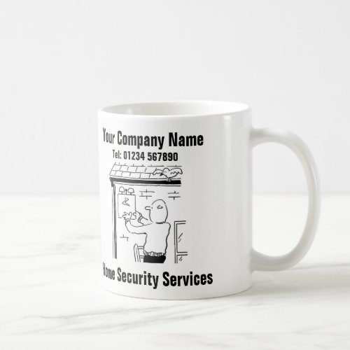 Home Security Services Cartoon Coffee Mug