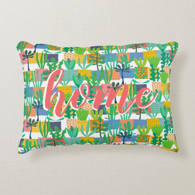 Home Sentiment Pots and Plants Accent Pillow (Front)
