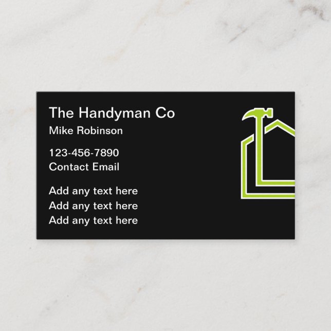 Home Services Construction Business Cards (Front)