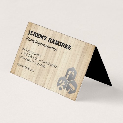 Home Services Icon  Wooden Boards Business Card