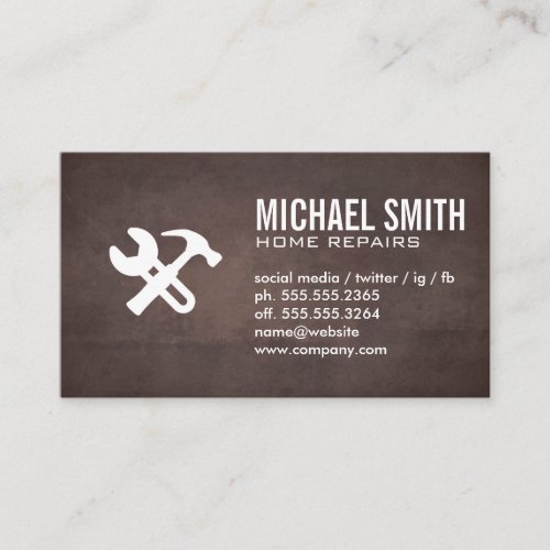 Home Services  Repair  Brown Texture Background Business Card