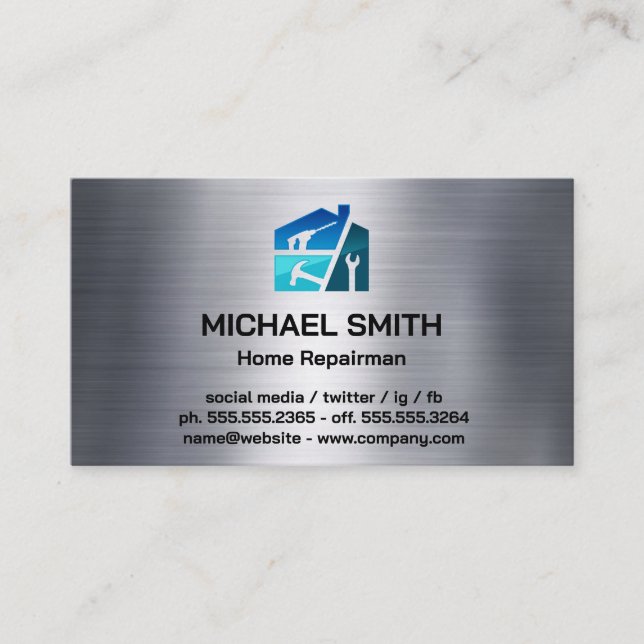 Home Services Repair | Contractor Hand Tools Business Card (Front)