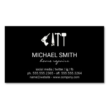 Home Services Repair | Hardware Tools | Handyman Business Card Magnet by lovely_businesscards at Zazzle