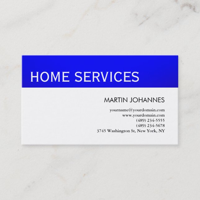 Home Services Repairs Improvements Business Card (Front)