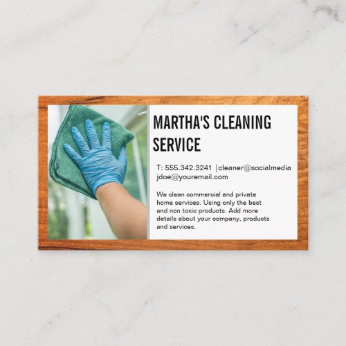 Home Services  Worker Cleaning Window Business Card