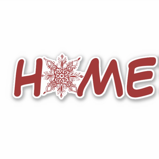 Home snowflake  sticker (Front)