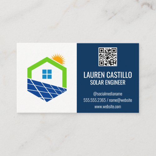 Home Solar Logo  QR Scan Code Business Card