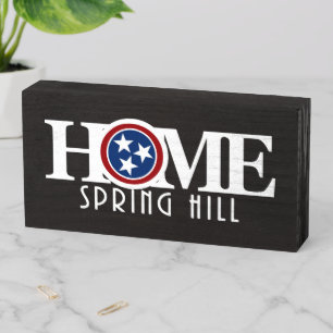 HOME Spring Hill Tennessee Wooden Box Sign