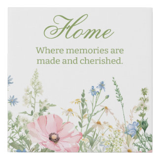 HOME - Springtime Wildflower Garden Faux Canvas Print