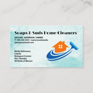 Home Squeegee Logo Commercial Cleanings Business Card