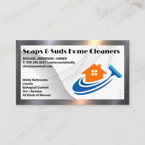 Home Squeegee Logo  Maid Cleaning Business Card