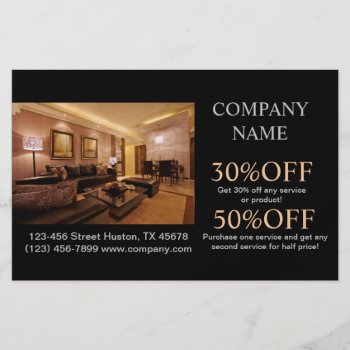 Home Stager Renovation Interior Designer Realtor Flyer by WhenWestMeetEast at Zazzle