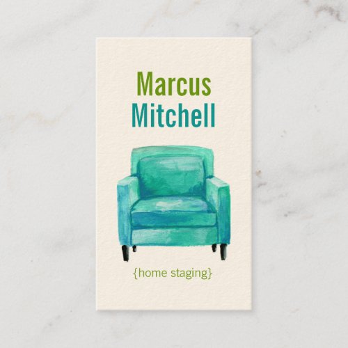 Home Staging Business Cards - easy chair