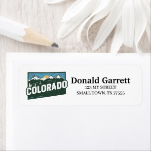 Home State Colorado Retro Color Address Label
