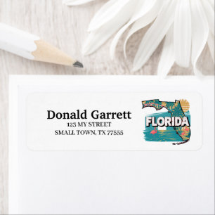Home State Florida Retro Color Address Label