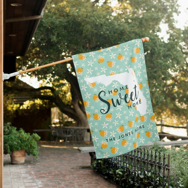 Home State Flower Florida Orange Blossom  House Flag (In SItu)