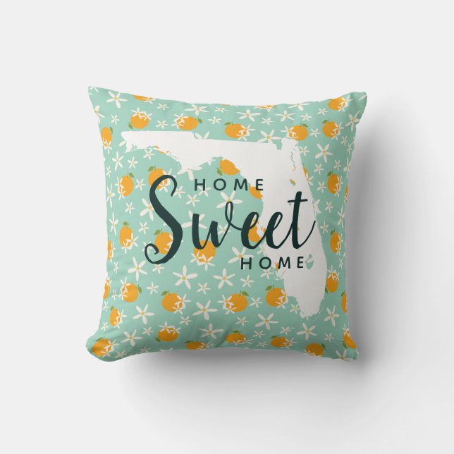 Home State Flower Florida Orange Blossom Throw Pil Pillow (Front)
