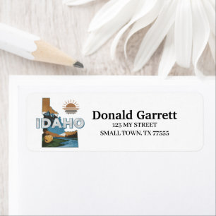 Home State Idaho Retro Color Address Label