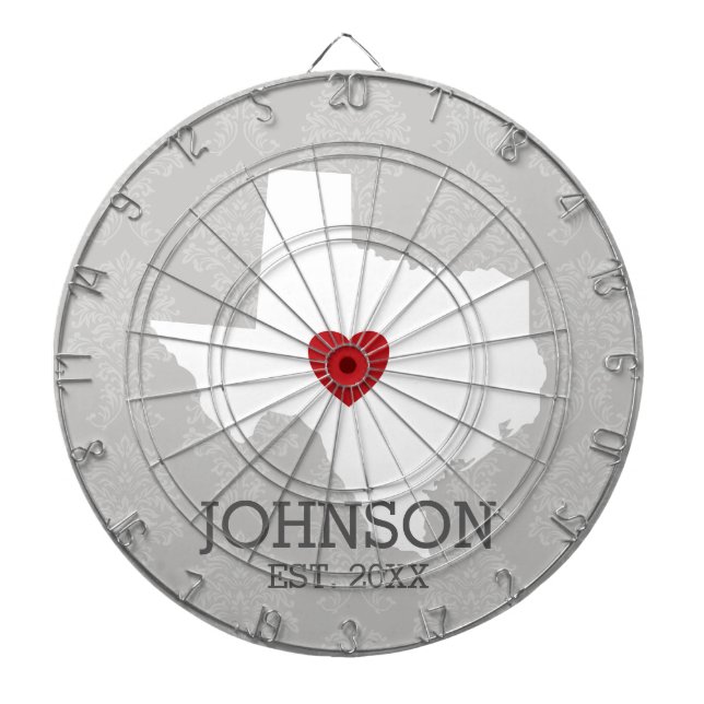 Home State Map Art - Custom Name Texas Dart Board (Front)