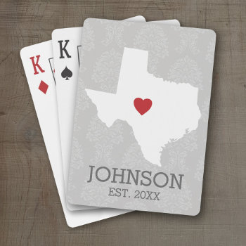 Home State Map Art - Custom Name Texas Playing Cards by MyGiftShop at Zazzle