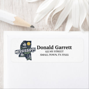 Home State Mississippi Retro Color Address Label