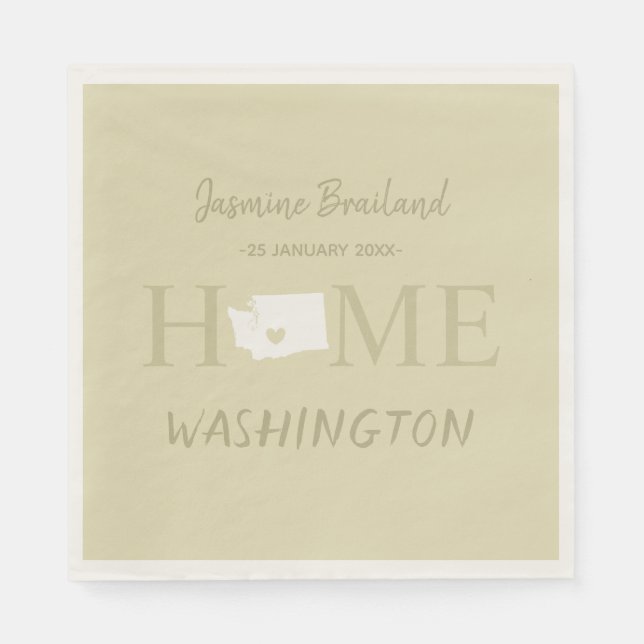 Home state of West Washington personlaize party Napkins (Front)