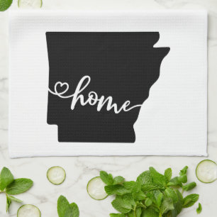 Home State Outline Heart Arkansas Kitchen Towel